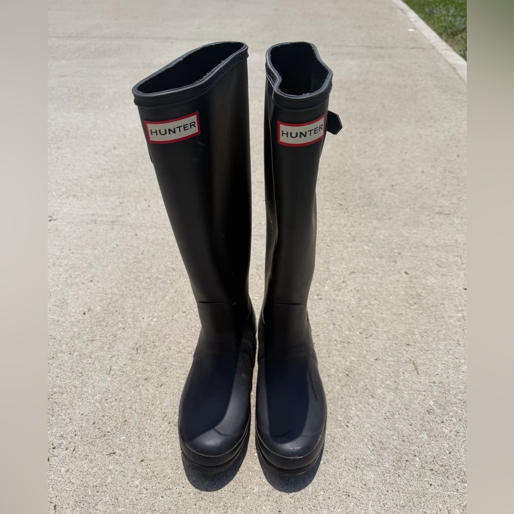 Hunter Tall Rain Boots with Red Trim Logo